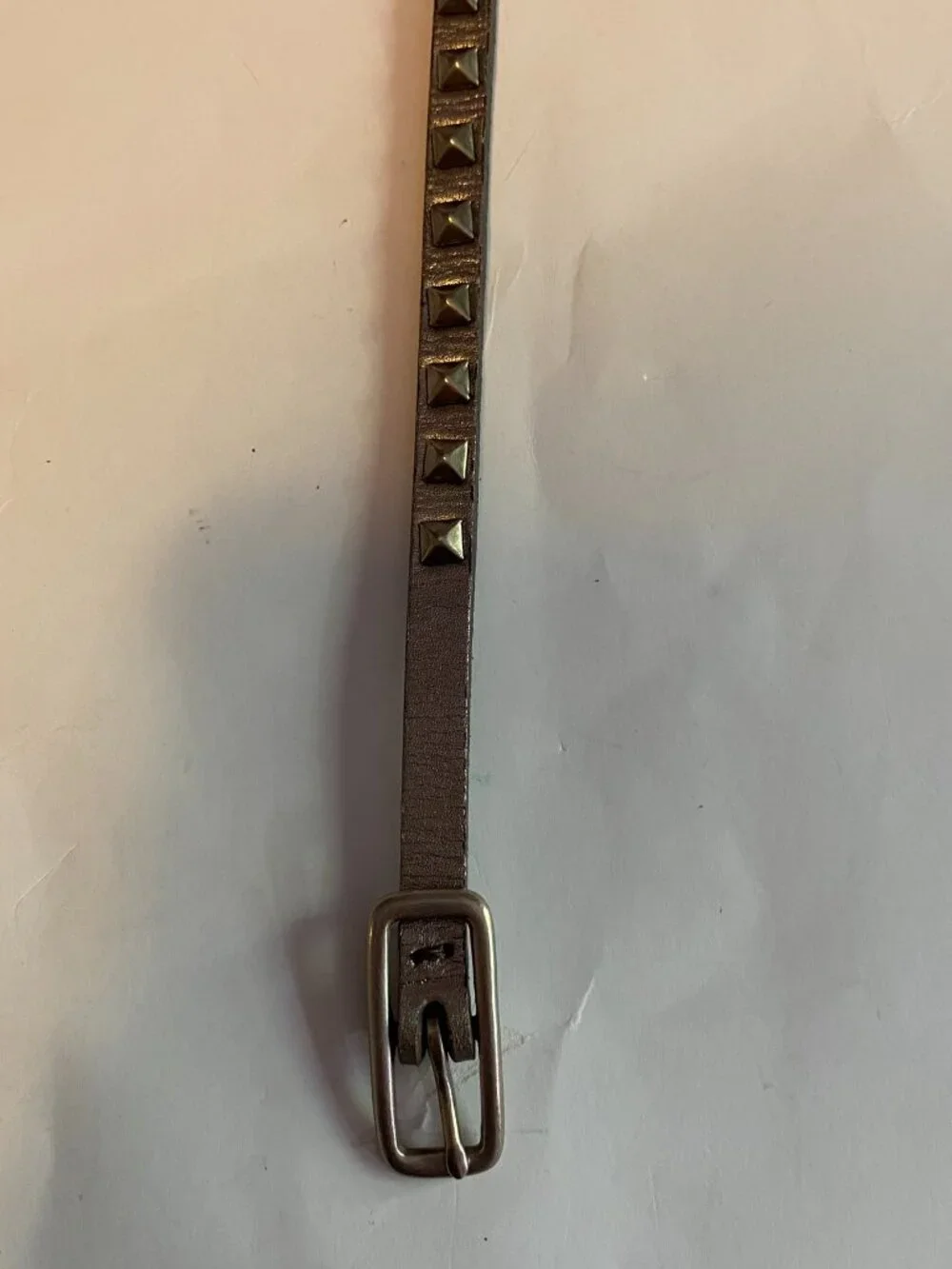 Silver Studded Skinny Belt